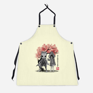 Six And Mono Sumi-e-Unisex-Kitchen-Apron-DrMonekers
