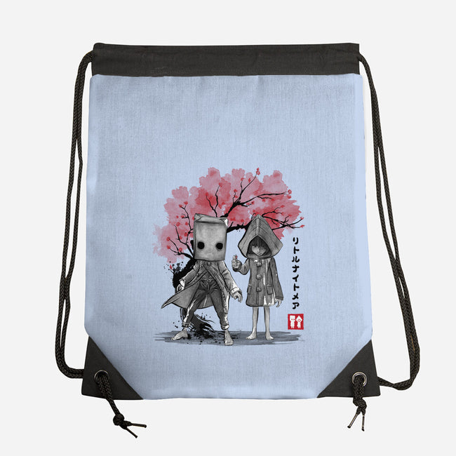 Six And Mono Sumi-e-None-Drawstring-Bag-DrMonekers