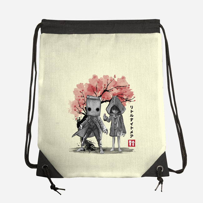 Six And Mono Sumi-e-None-Drawstring-Bag-DrMonekers
