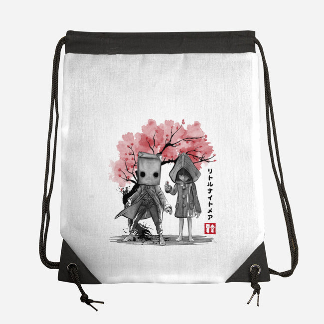 Six And Mono Sumi-e-None-Drawstring-Bag-DrMonekers