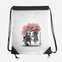 Six And Mono Sumi-e-None-Drawstring-Bag-DrMonekers