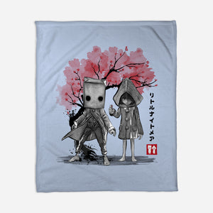 Six And Mono Sumi-e-None-Fleece-Blanket-DrMonekers