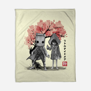 Six And Mono Sumi-e-None-Fleece-Blanket-DrMonekers