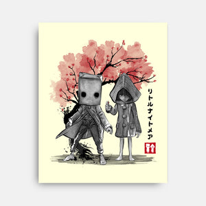 Six And Mono Sumi-e-None-Stretched-Canvas-DrMonekers