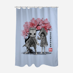 Six And Mono Sumi-e-None-Polyester-Shower Curtain-DrMonekers