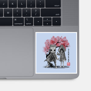 Six And Mono Sumi-e-None-Glossy-Sticker-DrMonekers