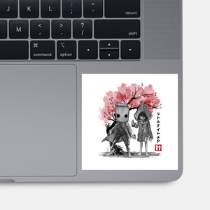 Six And Mono Sumi-e-None-Glossy-Sticker-DrMonekers