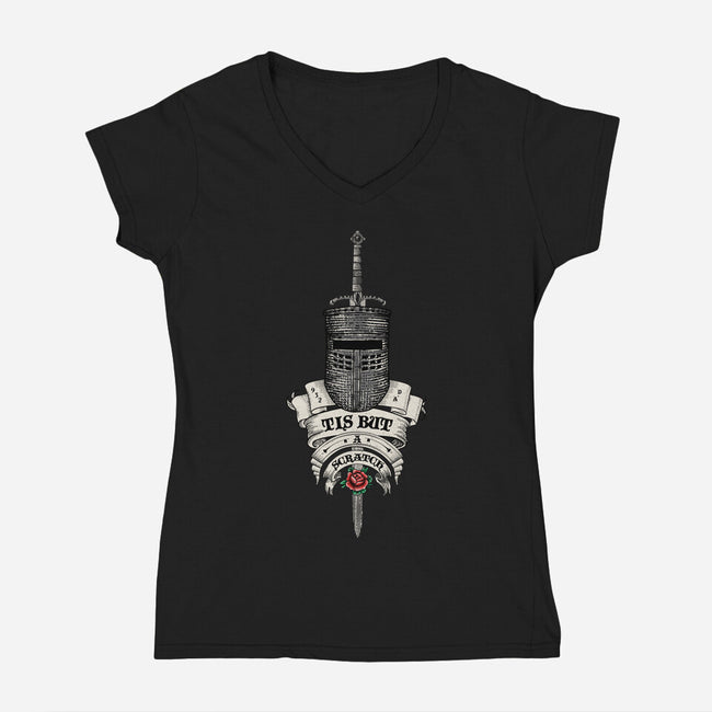 Tis But A Tat-Womens-V-Neck-Tee-rocketman_art