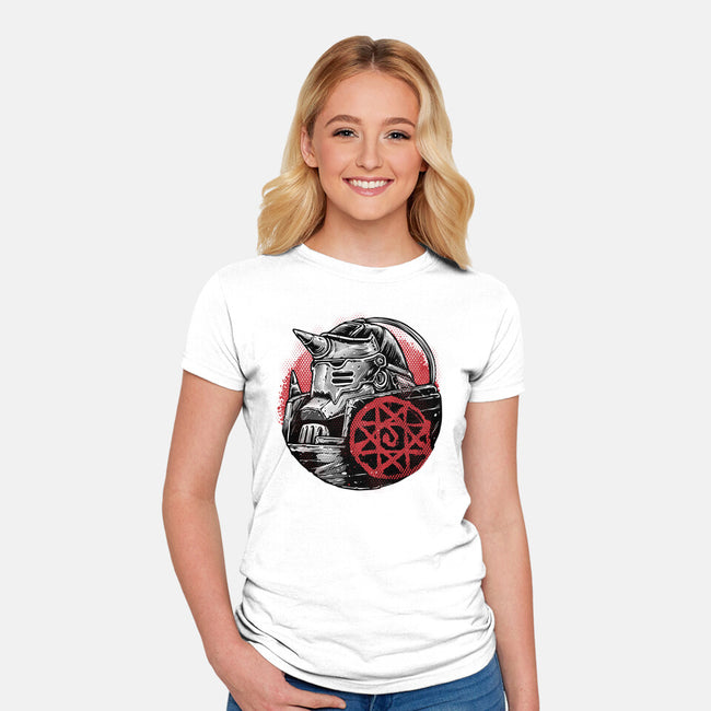 Armoured Soul-Womens-Fitted-Tee-glitchygorilla