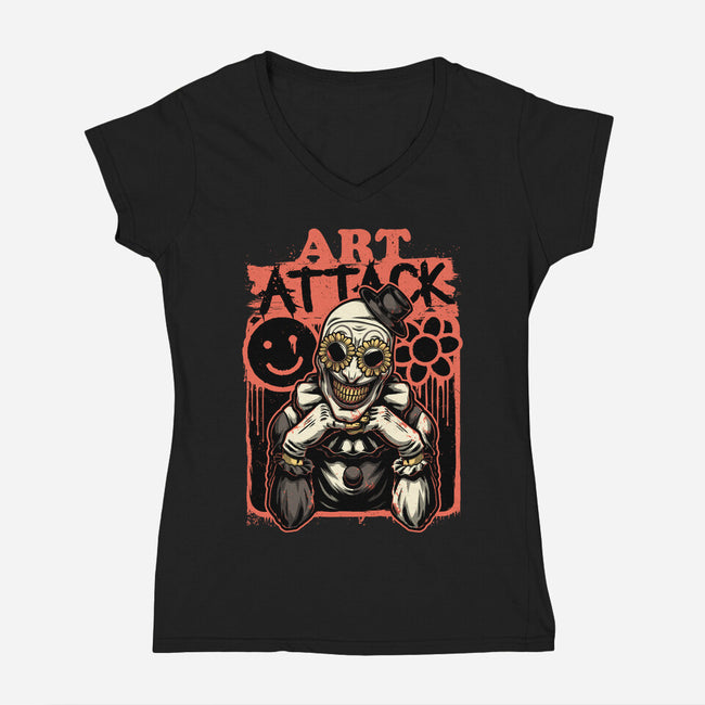 Clown Art TV Show-Womens-V-Neck-Tee-Studio Mootant