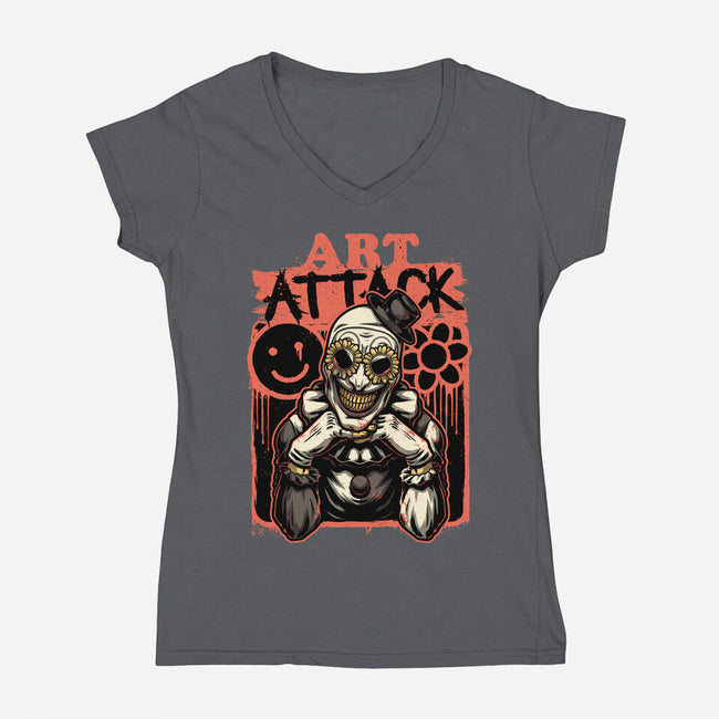 Clown Art TV Show-Womens-V-Neck-Tee-Studio Mootant