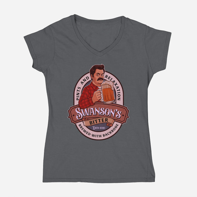 Swanson Bitter Ale-Womens-V-Neck-Tee-P1yu5h