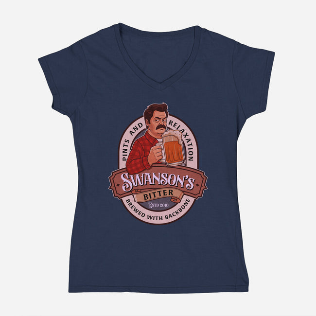 Swanson Bitter Ale-Womens-V-Neck-Tee-P1yu5h
