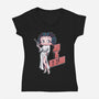 Rebel Pinup-Womens-V-Neck-Tee-P1yu5h