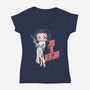 Rebel Pinup-Womens-V-Neck-Tee-P1yu5h