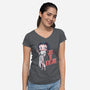 Rebel Pinup-Womens-V-Neck-Tee-P1yu5h