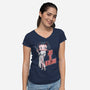 Rebel Pinup-Womens-V-Neck-Tee-P1yu5h