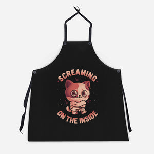 Screaming Inside-Unisex-Kitchen-Apron-eduely