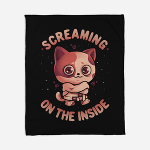 Screaming Inside-None-Fleece-Blanket-eduely