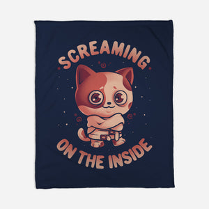 Screaming Inside-None-Fleece-Blanket-eduely
