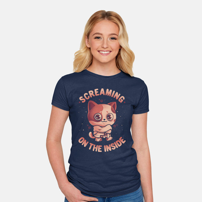 Screaming Inside-Womens-Fitted-Tee-eduely