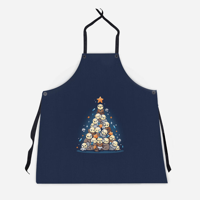 Otter Christmas-Unisex-Kitchen-Apron-Vallina84