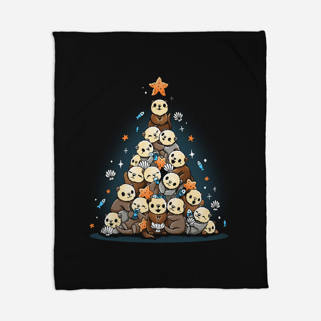 Otter Christmas-None-Fleece-Blanket-Vallina84