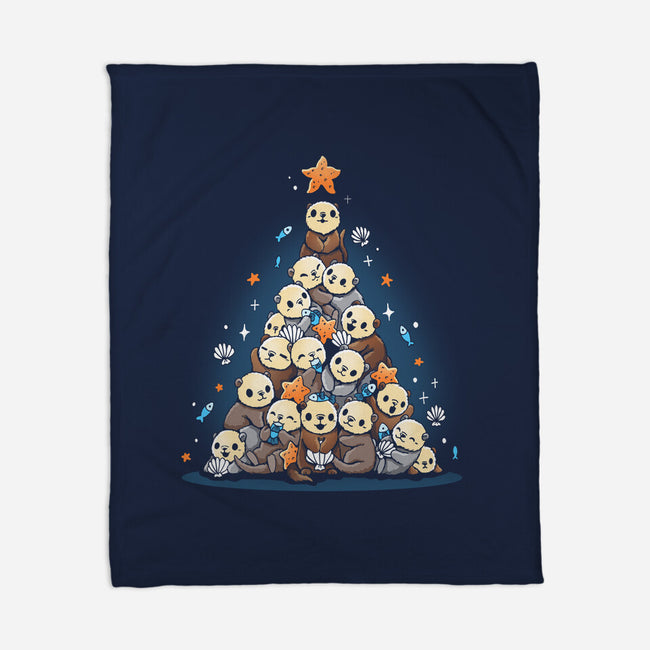 Otter Christmas-None-Fleece-Blanket-Vallina84