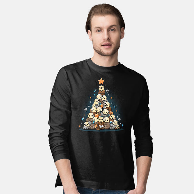 Otter Christmas-Mens-Long Sleeved-Tee-Vallina84