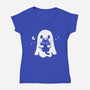 Ghost Kitten-Womens-V-Neck-Tee-Vallina84
