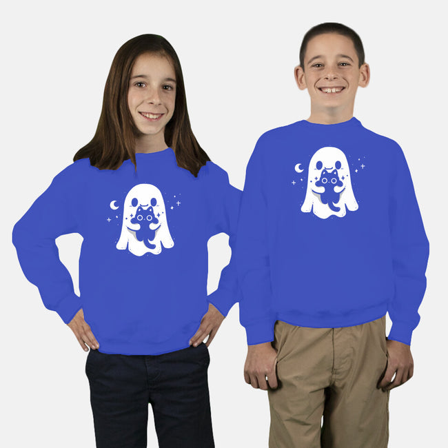 Ghost Kitten-Youth-Crew Neck-Sweatshirt-Vallina84