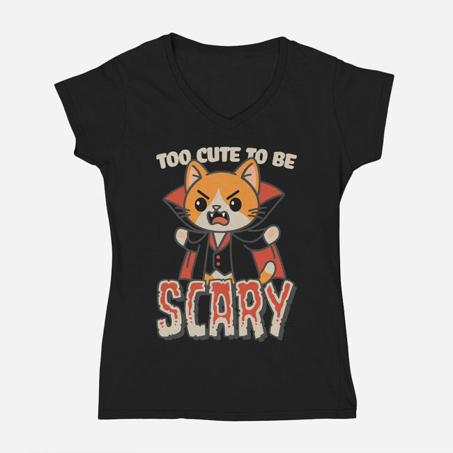 Too Cute To Be Scary-Womens-V-Neck-Tee-Popnotic