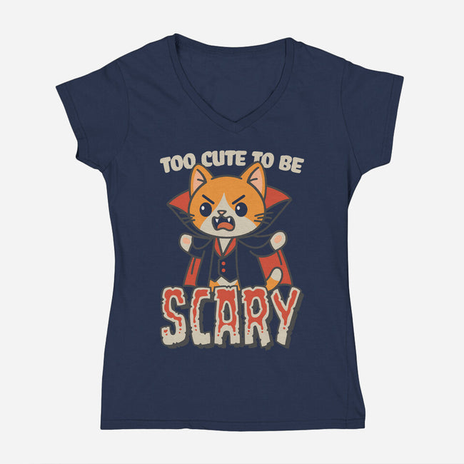 Too Cute To Be Scary-Womens-V-Neck-Tee-Popnotic
