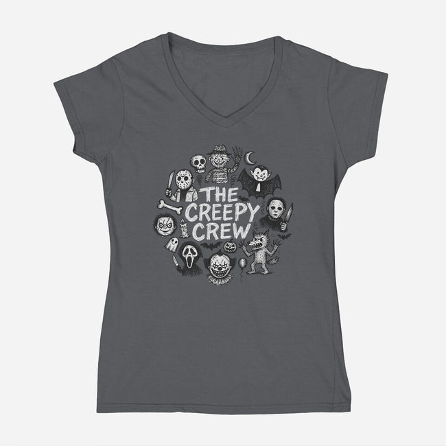 The Creepy Crew-Womens-V-Neck-Tee-Popnotic