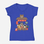 My Neighbor Coffee Shop-Womens-V-Neck-Tee-Tri haryadi