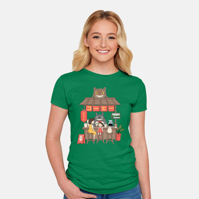 My Neighbor Coffee Shop-Womens-Fitted-Tee-Tri haryadi