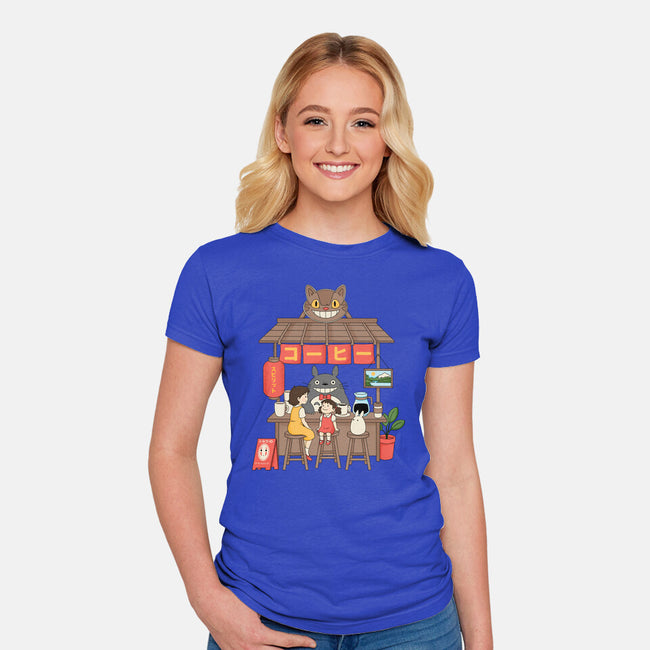 My Neighbor Coffee Shop-Womens-Fitted-Tee-Tri haryadi