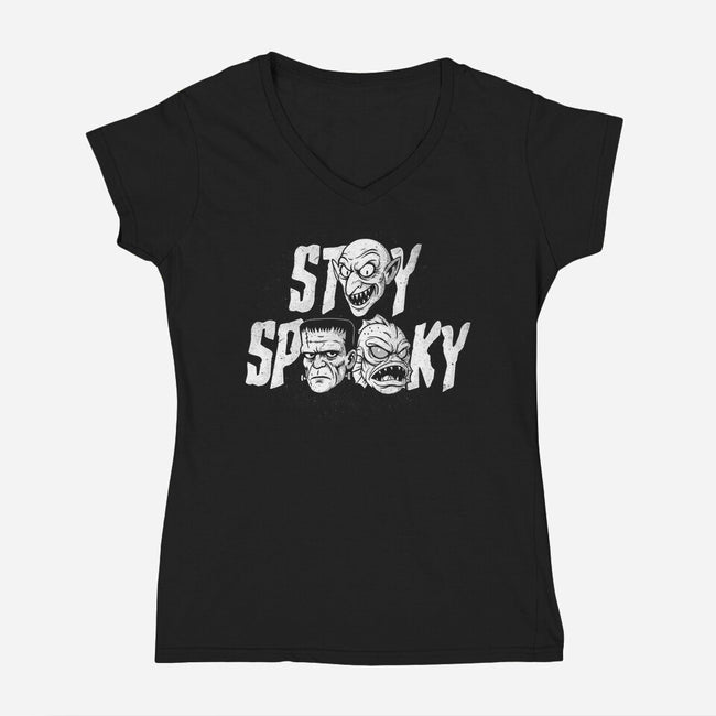 Stay Spooky Monsters-Womens-V-Neck-Tee-Eoli Studio