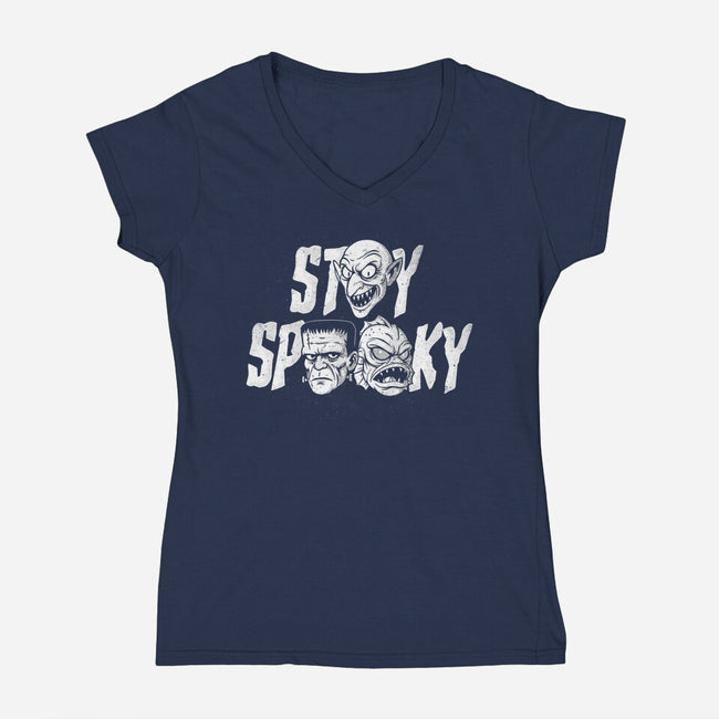 Stay Spooky Monsters-Womens-V-Neck-Tee-Eoli Studio