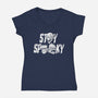 Stay Spooky Monsters-Womens-V-Neck-Tee-Eoli Studio