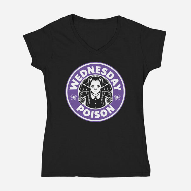 Wednesday Poison-Womens-V-Neck-Tee-demonigote