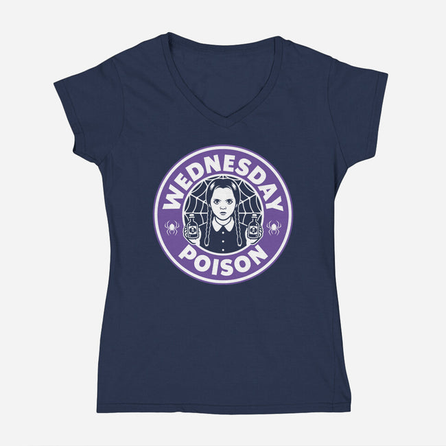 Wednesday Poison-Womens-V-Neck-Tee-demonigote