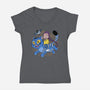 Team Tiger-Womens-V-Neck-Tee-DoOomcat