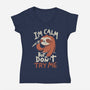 I'm Calm But Don't Try Me-Womens-V-Neck-Tee-koalastudio