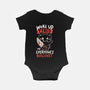 Woke Up Tired-Baby-Basic-Onesie-koalastudio