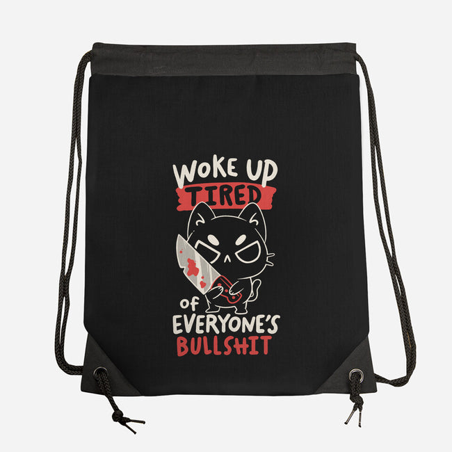 Woke Up Tired-None-Drawstring-Bag-koalastudio