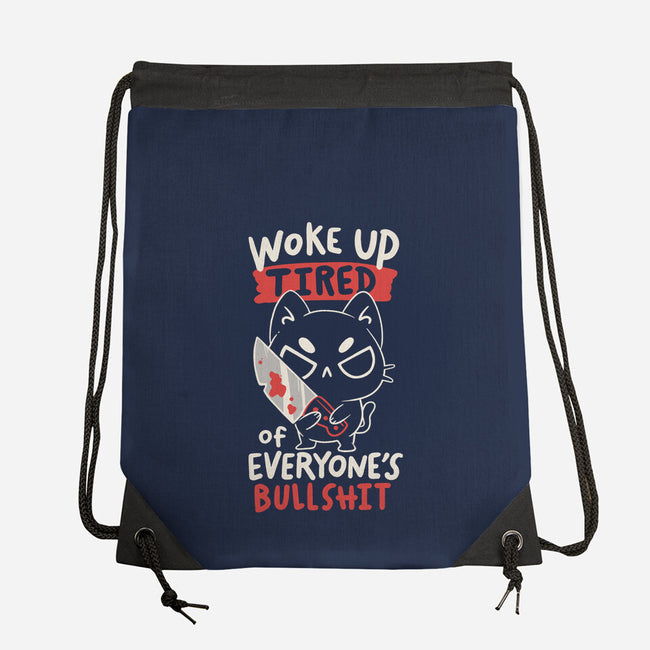 Woke Up Tired-None-Drawstring-Bag-koalastudio