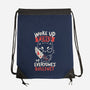 Woke Up Tired-None-Drawstring-Bag-koalastudio