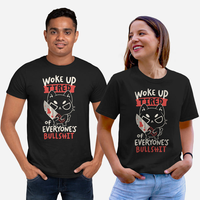 Woke Up Tired-Unisex-Basic-Tee-koalastudio