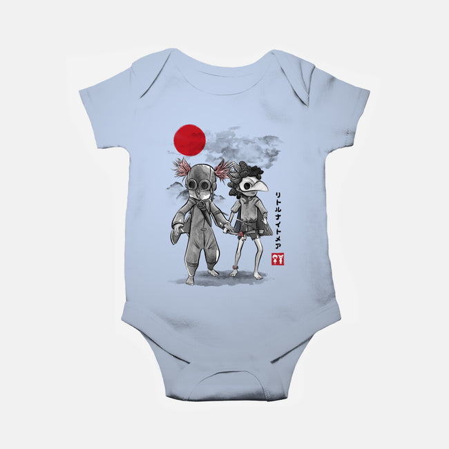 Low And Alone Sumi-e-Baby-Basic-Onesie-DrMonekers